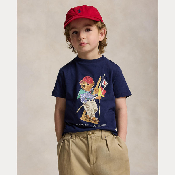 T-shirt in jersey di cotone con l'orso polo 322A12428 /001 POLO RALPH LAUREN 