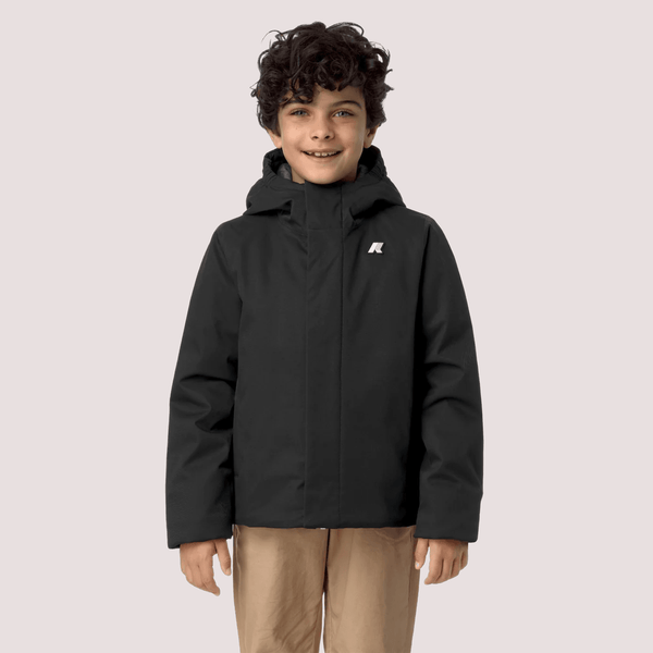Giubbotto Jacko Twill Marmotta nero per bambino con logo K1128FW /AL8 KWAY 