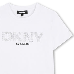 T-shirt con strass D62619 /10P DKNY 