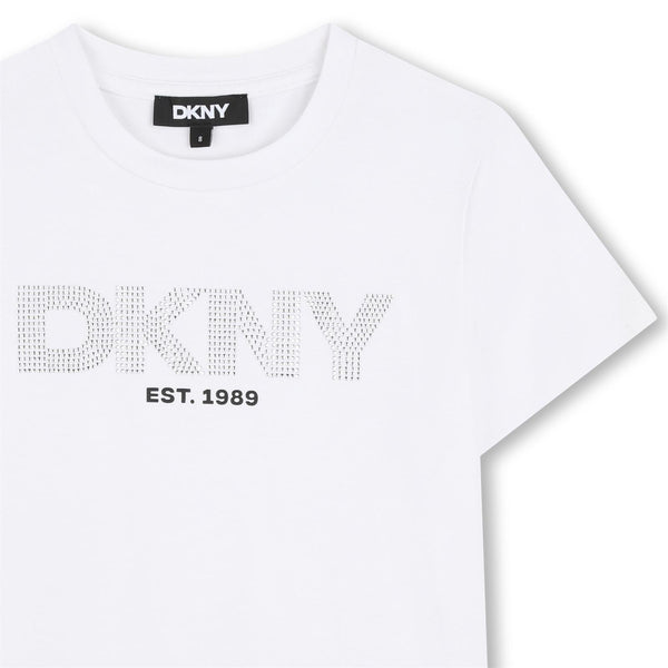 T-shirt con strass D62619 /10P DKNY 