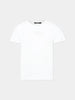 T-shirt bambina bianca in cotone con logo strass