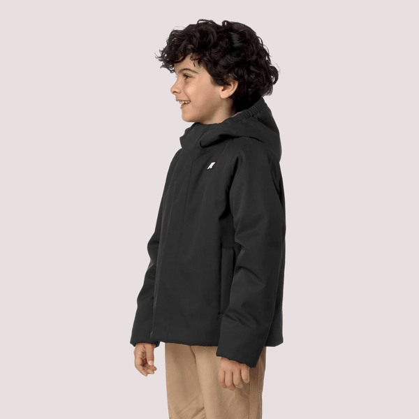 Giubbotto Jacko Twill Marmotta nero per bambino con logo K1128FW /AL8 KWAY 