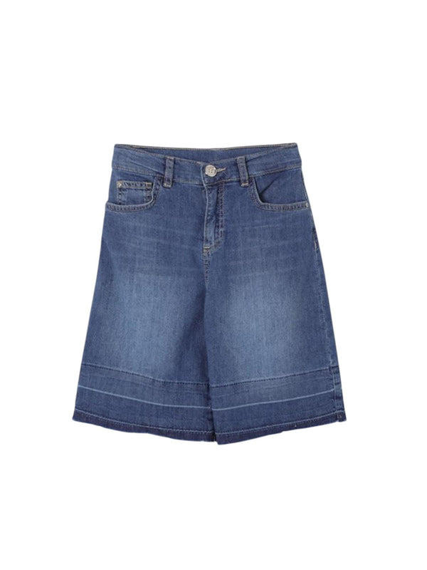 Bermuda bambina in denim blu lavaggio Empathy