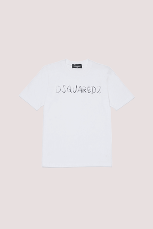 T-shirt girocollo con logo DQ3158 D0AGP /DQ100 DSQUARED2 JUNIOR 