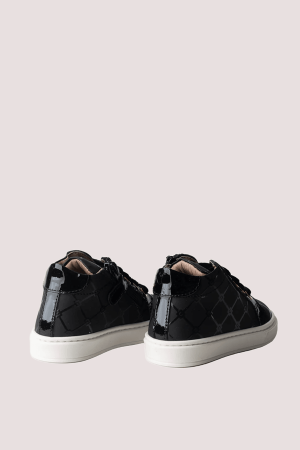 Sneakers trapuntate con logo e lacci in velluto black F1A9 E0336 1849 /930 ELISABETTA FRANCHI La Mia Bambina 
