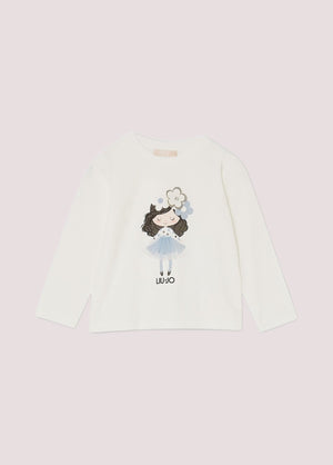 T-shirt in cotone con stampa KF5076 J0088 /T9091 LIU JO 