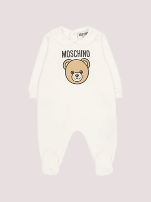 Set regalo composto di  tutina , cappello e bavaglino MUY097 LCA19 /10063 MOSCHINO 