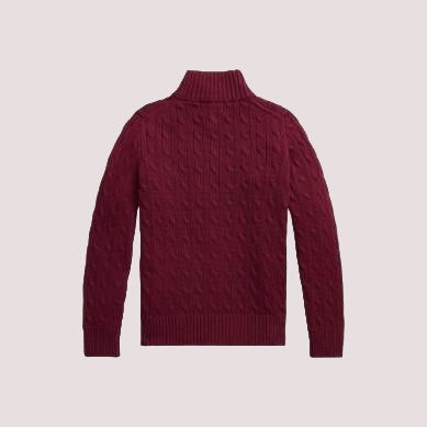 Maglione in cotone a trecce con zip a un quarto 323868894 /23 POLO RALPH LAUREN 