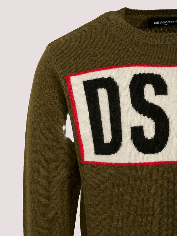 Pullover in lana merino con logo DSQ2 DQ3071 D0AFF /DQ518 DSQUARED2 JUNIOR 