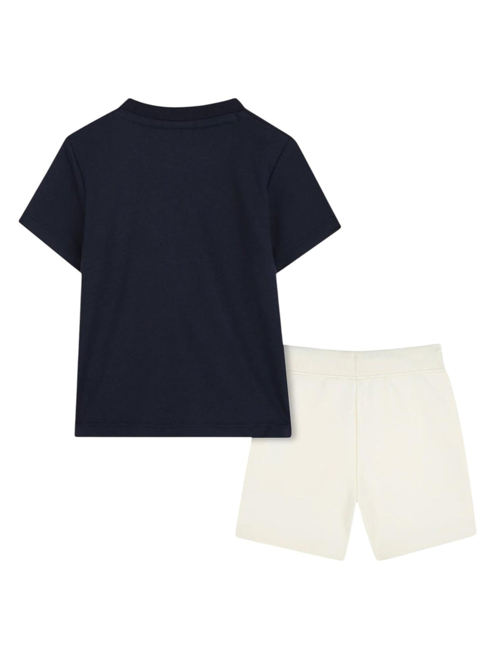 Completo bambino t-shirt blu e shorts sabbia