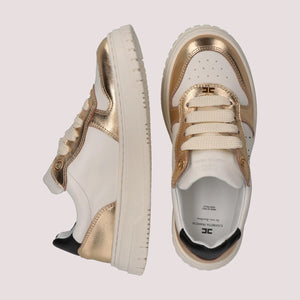 Sneakers basse con inserti metallici gold/butter F4A9 E0521 0092 /B070 ELISABETTA FRANCHI La Mia Bambina 