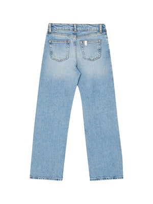 Jeans bambina denim blu effetto used