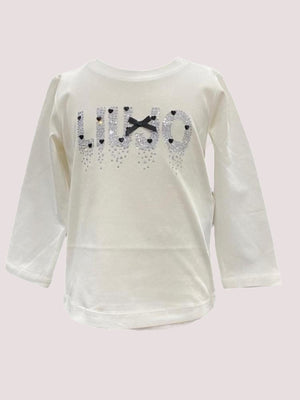 T-shirt con logo in strass KF5048 J0088 /10602 LIU JO 