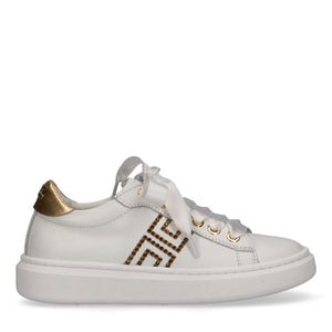 Sneaker low cut con logo cc ivory white/gold F4A9 E0504 0092 /B093 ELISABETTA FRANCHI La Mia Bambina 