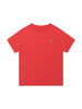T-shirt bambino rossa in cotone con logo ricamato