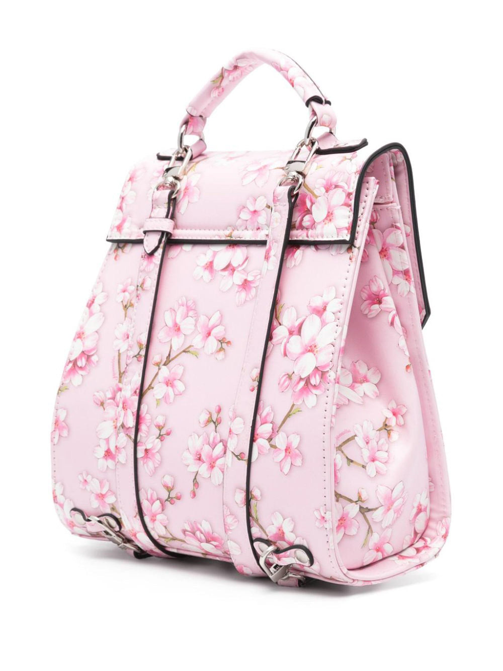 Zaino bambina rosa con stampa Bambi e fiori di pesco