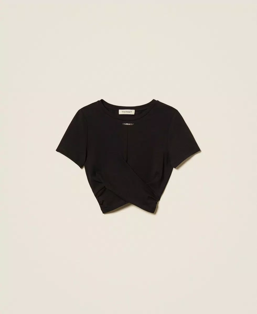 T-shirt con logo e incrocio 261GJ2256 /6 TWINSET 