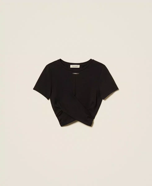 T-shirt con logo e incrocio 261GJ2256 /6 TWINSET 