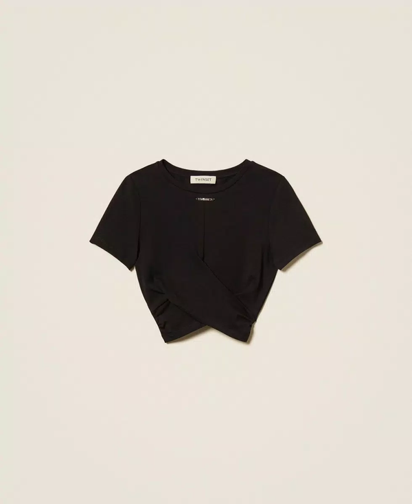 T-shirt con logo e incrocio 261GJ2256 /6 TWINSET 