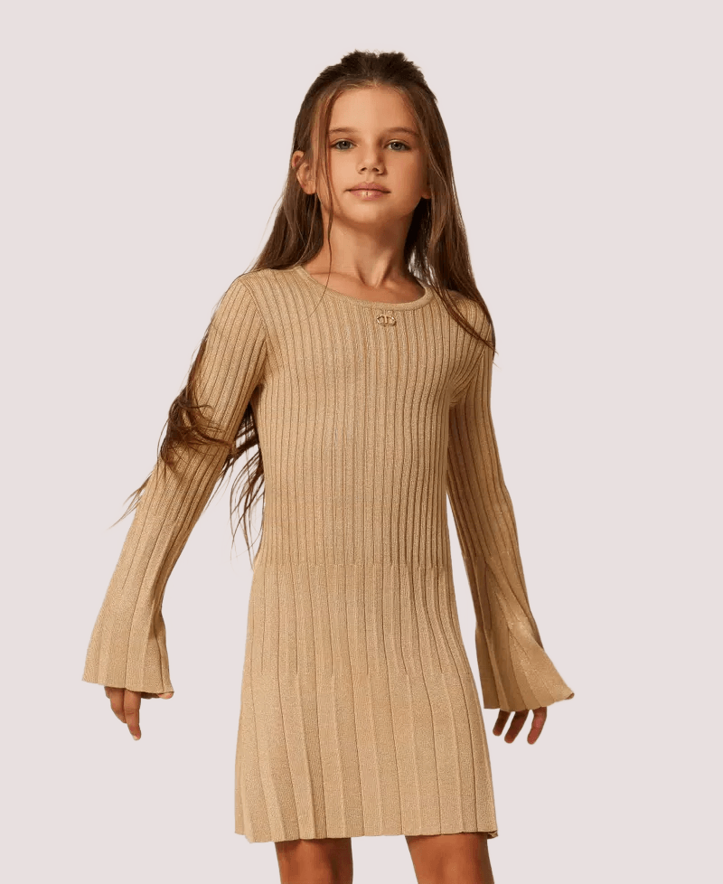 Abito corto in maglia plissé con lurex 252GJ3110 /12736 TWINSET 