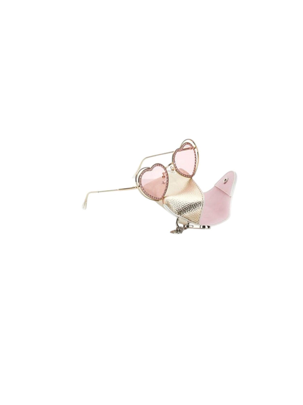 Occhiali da sole bambina rosa con montatura a cuore e cristalli