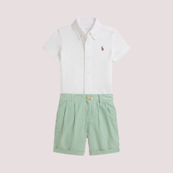 Camicia oxford in maglia e pantaloncini seersucker 320B14096 /001 POLO RALPH LAUREN 