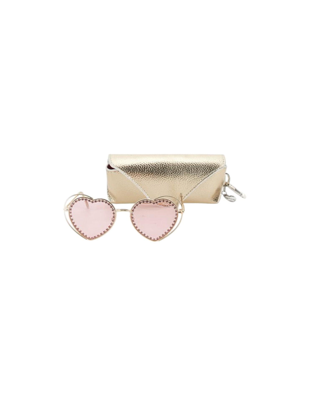Occhiali da sole bambina rosa con montatura a cuore e cristalli