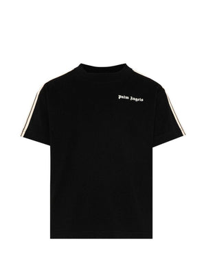 T-shirt con logo stampato sul petto e bande in gros-grain avorio sulle maniche PBAA011S26JER001 /110 PALM ANGELS 