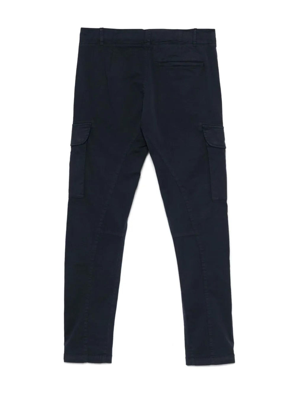 Pantalone bambino blu navy in cotone stretch con tasche cargo