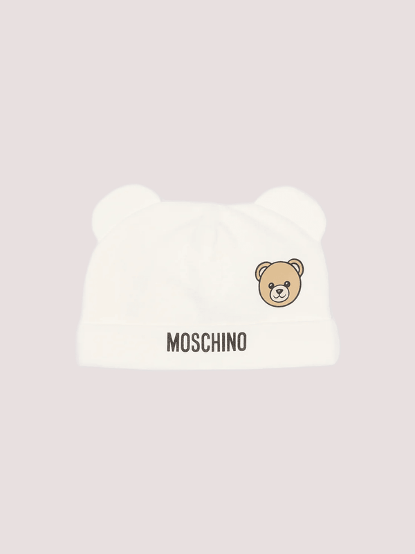 Set regalo composto di  tutina , cappello e bavaglino MUY097 LCA19 /10063 MOSCHINO 