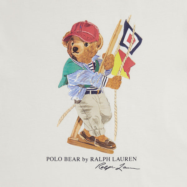 T-shirt in jersey di cotone con l'orso polo 323A12428 /001 POLO RALPH LAUREN 