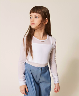 Top in tulle con arricciatura 261GJ2183 /526 TWINSET 