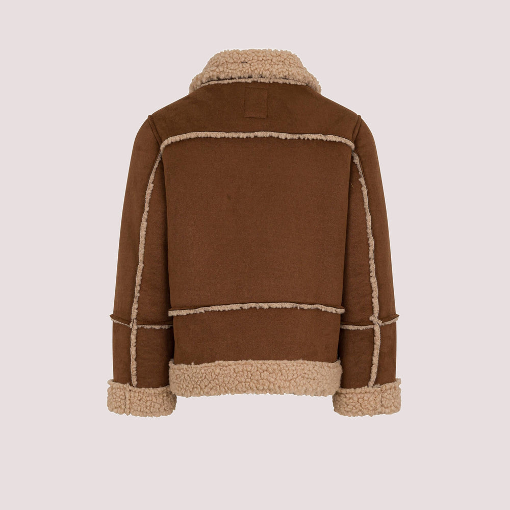 Giacca  marrone con colletto in shearling FX2Q47 H0066 /322BG FAY 