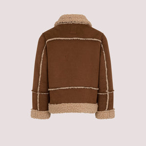 Giacca  marrone con colletto in shearling FX2Q47 H0066 /322BG FAY 
