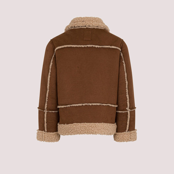Giacca  marrone con colletto in shearling FX2Q47 H0066 /322BG FAY 