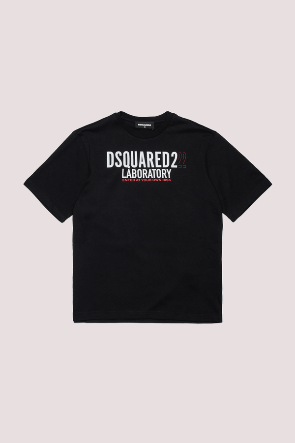 T-shirt in jersey con logo Laboratory DQ2991 D0ACD /DQ900 DSQUARED2 JUNIOR 