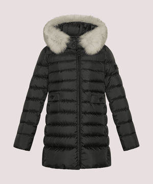 Piumino con cappuccio bordato di pelliccia PKK215301181967 /NER PEUTEREY 