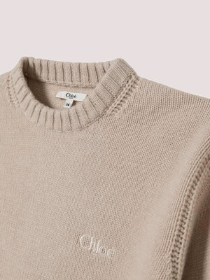 Maglia a girocollo con mini logo Chloé C20644 /257 CHLOE 