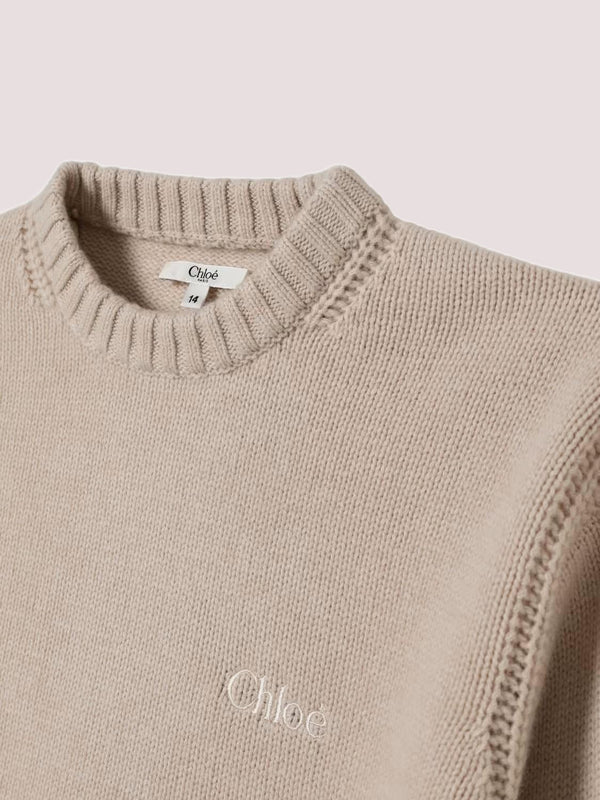 Maglia a girocollo con mini logo Chloé C20644 /257 CHLOE 