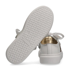 Sneaker low cut con logo cc ivory white/gold F4A9 E0504 0092 /B093 ELISABETTA FRANCHI La Mia Bambina 