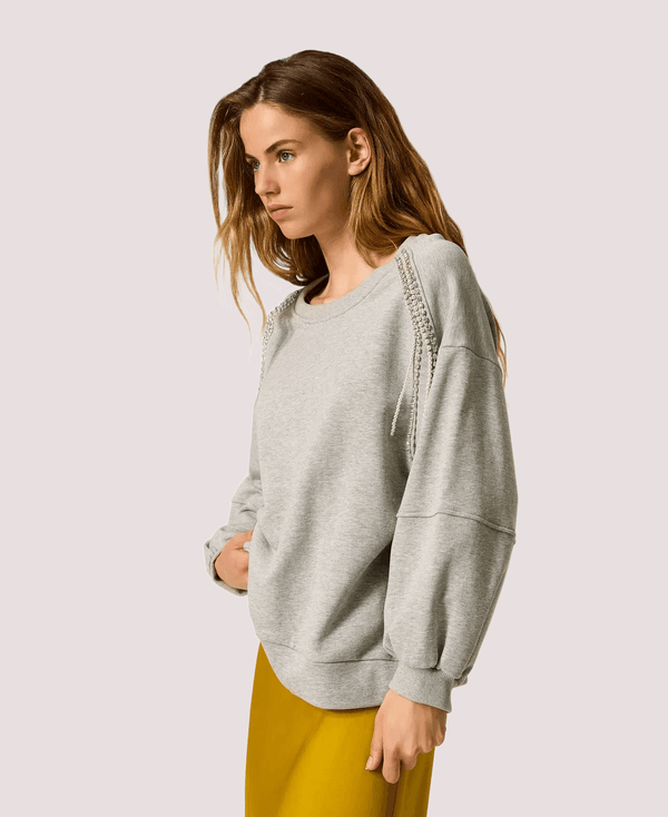 Felpa con catene di strass e perle 252LI2MCC /00082 TWINSET 