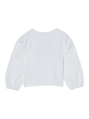 Felpa chiusa bambina bianca con ciliegie in strass blu
