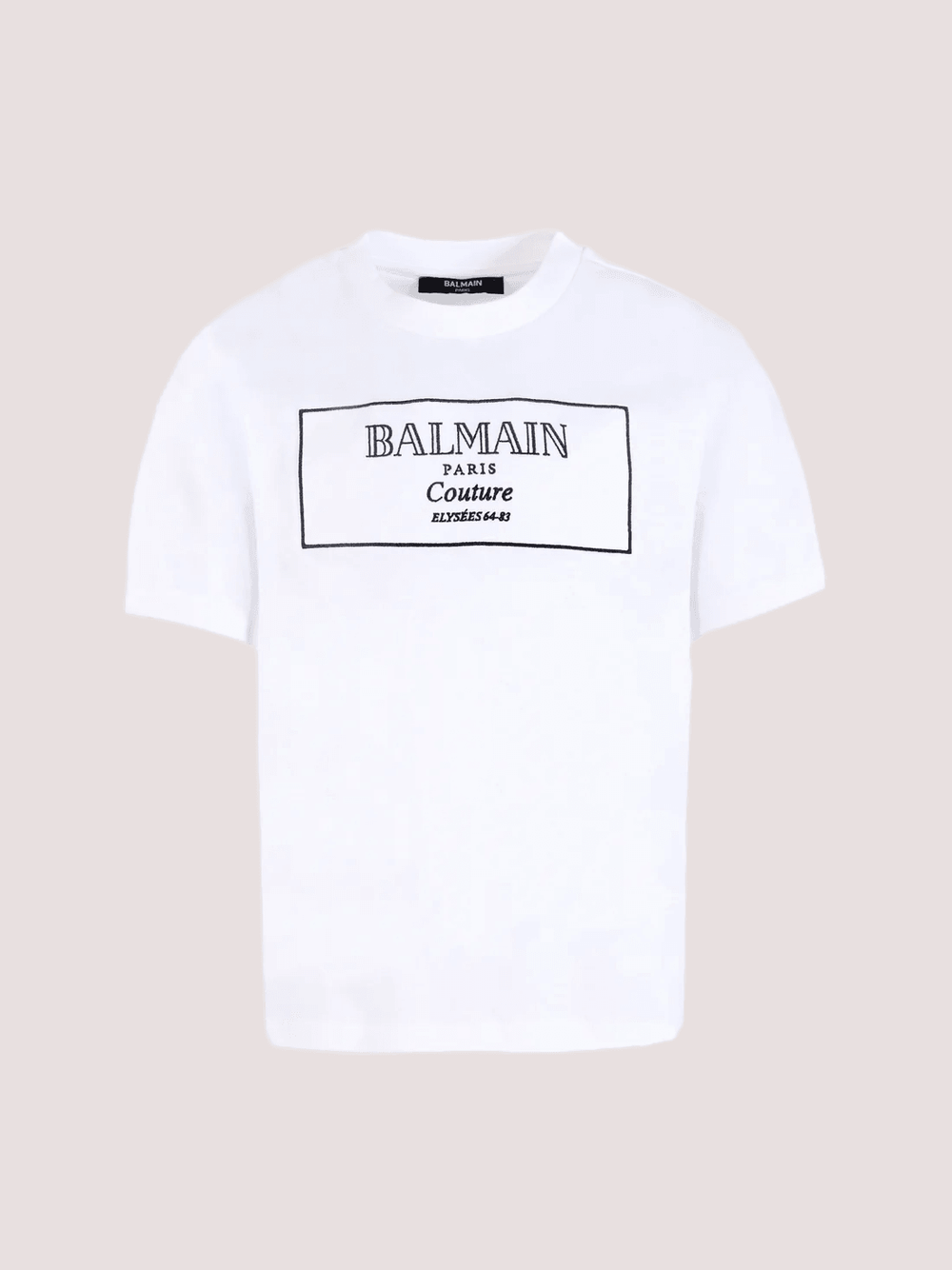 T-shirt bianca per bambini con logo ricamato BX8P51 Z3186 /100NE BALMAIN 