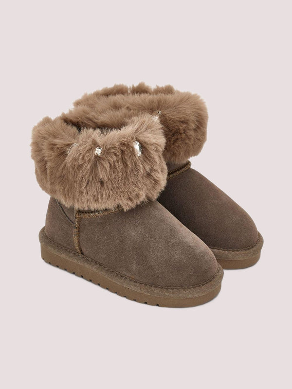 Stivali per bambina Monnalisa marroni con design slip-on<BR/> 8CF004 6702 /0009 MONNALISA 