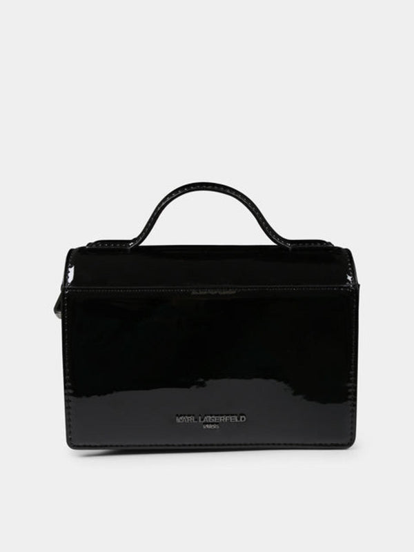 Borsa bambina nera in vernice