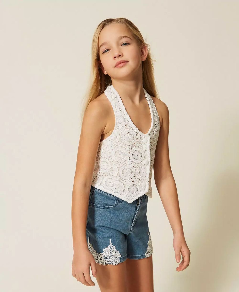 Gilet fitted in pizzo macramè 261GJ2Q20 /526 TWINSET 