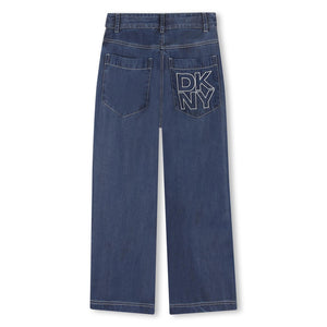 Pantalone largo con logo ricamato sul retro D62582 /Z28 DKNY 