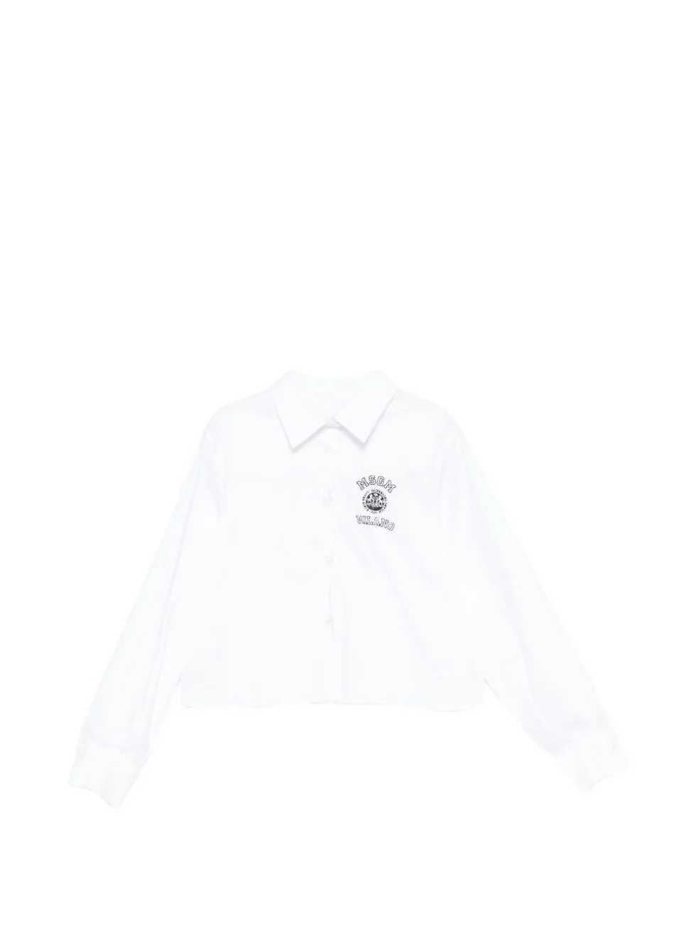 Camicia cropped con logo varsity stampato S6MSJGSI026 /001 MSGM KIDS 