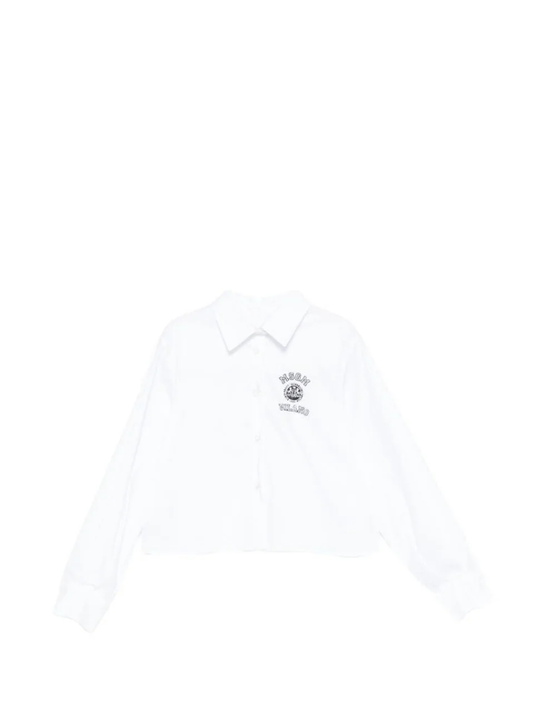 Camicia cropped con logo varsity stampato S6MSJGSI026 /001 MSGM KIDS 
