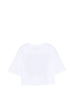 T-shirt cropped con logo stampato S6MSJGTH128 /001 MSGM KIDS 